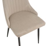 Karrige Azori pakoworld kadife bezhë-gri këmbë metalike e zezë 49x55x85cm