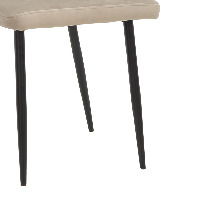 Karrige Azori pakoworld kadife bezhë-gri këmbë metalike e zezë 49x55x85cm