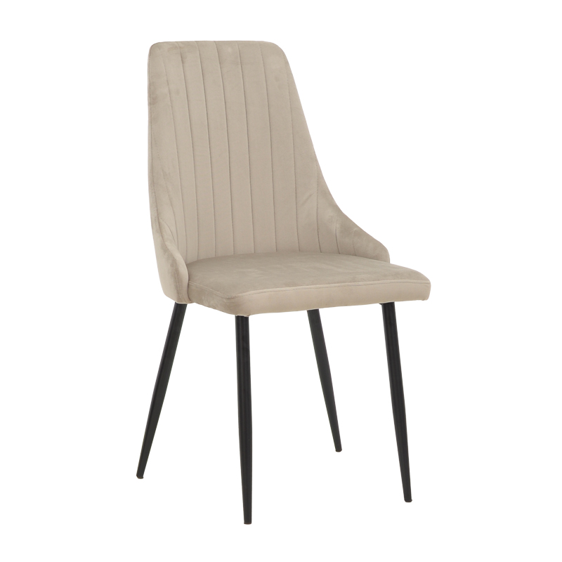 Karrige Azori pakoworld kadife bezhë-gri këmbë metalike e zezë 49x55x85cm