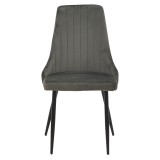 Karrige Azori pakoworld kadife gri e errët-këmbë metalike e zezë 49x55x85cm