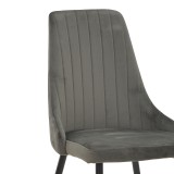 Karrige Azori pakoworld kadife gri e errët-këmbë metalike e zezë 49x55x85cm