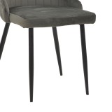 Karrige Azori pakoworld kadife gri e errët-këmbë metalike e zezë 49x55x85cm