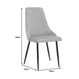 Karrige Azori pakoworld kadife gri e errët-këmbë metalike e zezë 49x55x85cm