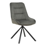 Karrige Wori pakoworld kadife gri e errët-metal këmbë e zezë 48x56x82cm