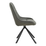 Karrige Wori pakoworld kadife gri e errët-metal këmbë e zezë 48x56x82cm