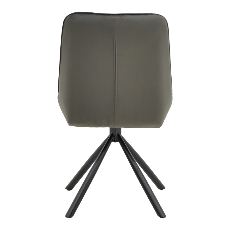 Karrige Wori pakoworld kadife gri e errët-metal këmbë e zezë 48x56x82cm