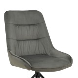 Karrige Wori pakoworld kadife gri e errët-metal këmbë e zezë 48x56x82cm