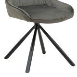 Karrige Wori pakoworld kadife gri e errët-metal këmbë e zezë 48x56x82cm