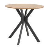 Tavolinë Xuson pakoworld lmdf natyrale-këmbë metalike të zeza D120x75cm