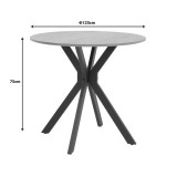 Tavolinë Xuson pakoworld lmdf natyrale-këmbë metalike të zeza D120x75cm
