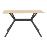 Tavolinë Nerelis pakoworld mdf natyral dhe këmbë metalike të zezë 120x70x75cm