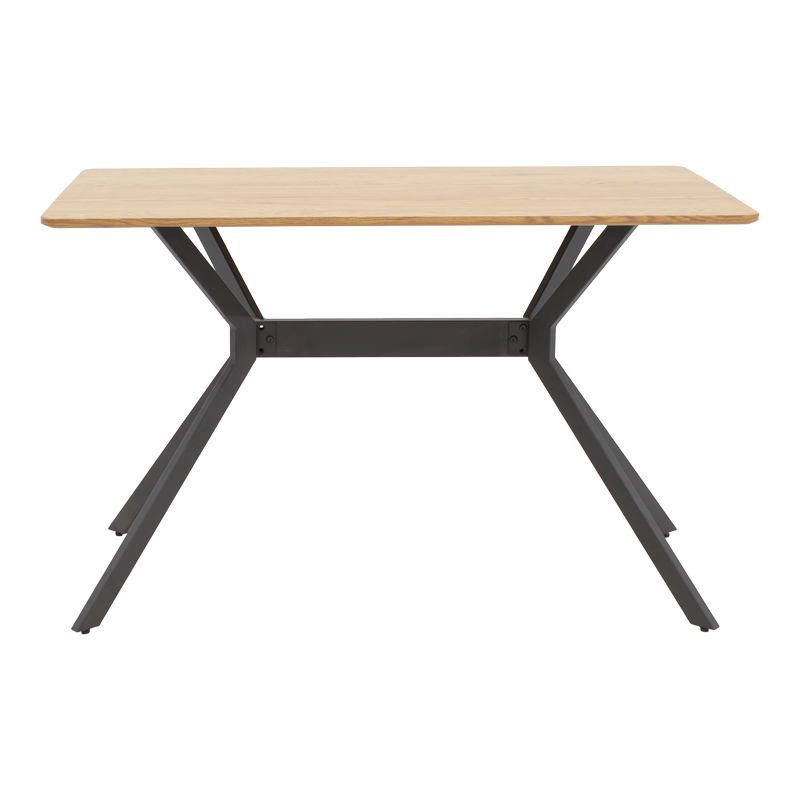 Tavolinë Nerelis pakoworld mdf natyral dhe këmbë metalike të zezë 120x70x75cm