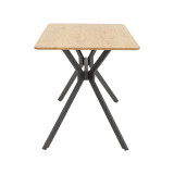 Tavolinë Nerelis pakoworld mdf natyral dhe këmbë metalike të zezë 120x70x75cm