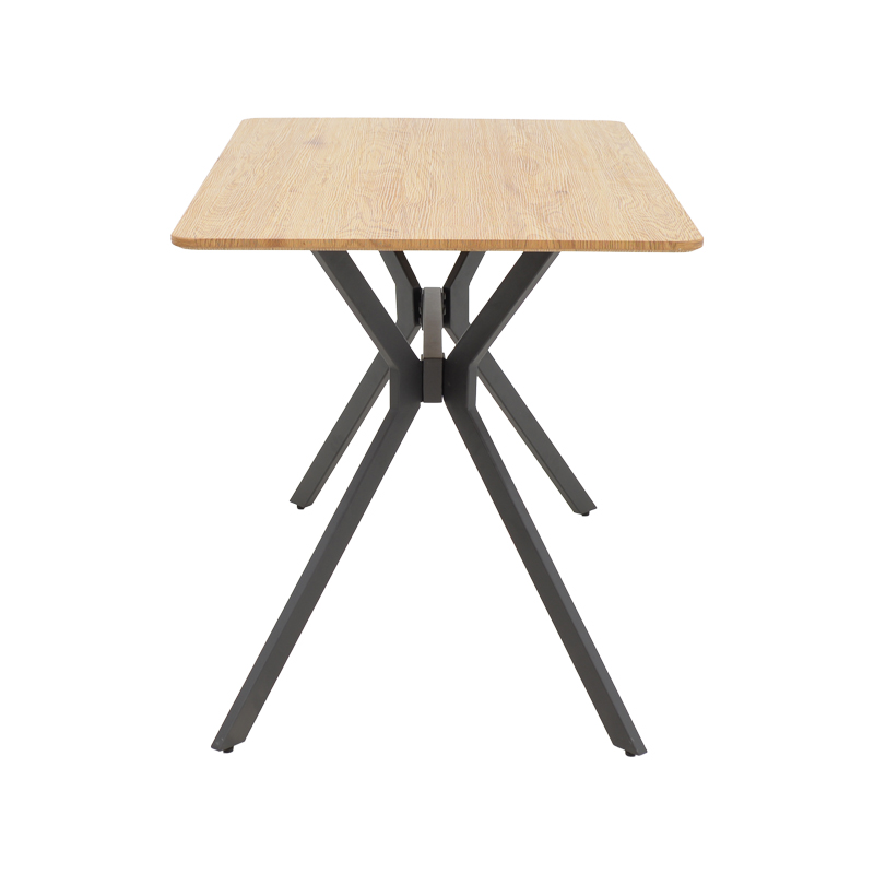 Tavolinë Nerelis pakoworld mdf natyral dhe këmbë metalike të zezë 120x70x75cm