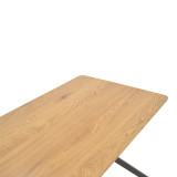 Tavolinë Nerelis pakoworld mdf natyral dhe këmbë metalike të zezë 120x70x75cm