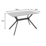 Tavolinë Nerelis pakoworld mdf natyral dhe këmbë metalike të zezë 120x70x75cm