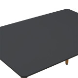 Tavolinë ngrënieje Natali MDF sipërfaqe e zezë-këmbë natyrale 120x80x76cm