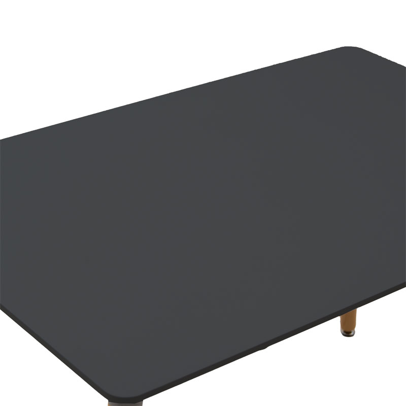 Tavolinë ngrënieje Natali MDF sipërfaqe e zezë-këmbë natyrale 120x80x76cm