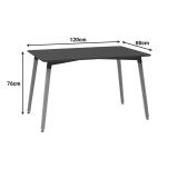 Tavolinë ngrënieje Natali MDF sipërfaqe e zezë-këmbë natyrale 120x80x76cm