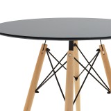 Tavolinë Julita pakoworld mdf e zezë dhe dru ahu natyral D60x73cm