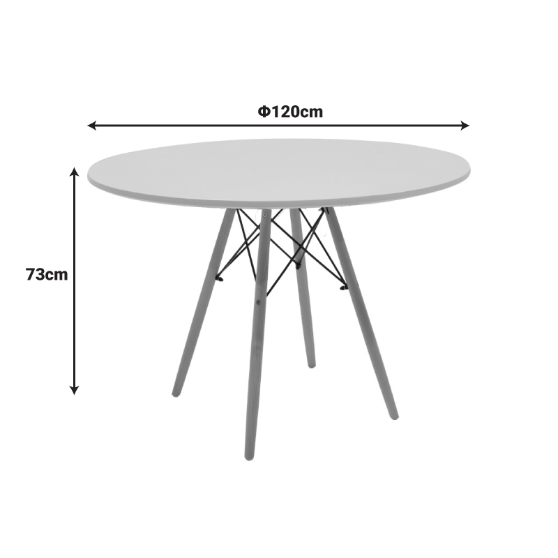 Tavolinë Julita pakoworld MDF e bardhë dhe dru ahu natyral D120x73cm