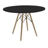Tavolinë Julita pakoworld MDF e zezë dhe dru ahu natyral D120x73cm