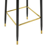 Stol bari me lartësi mesatare Casenio pakoworld, kadife ngjyrë molle e kalbur-këmbë e zezë me metal të artë 48x50x107cm