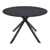 Tavolinë Xuson pakoworld mdf i zi dhe këmbë metalike D120x75cm