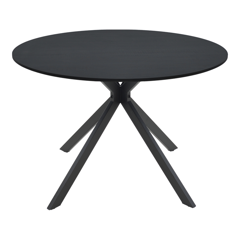 Tavolinë Xuson pakoworld mdf i zi dhe këmbë metalike D120x75cm