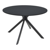 Tavolinë Xuson pakoworld mdf i zi dhe këmbë metalike D120x75cm