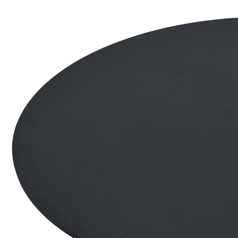 Tavolinë Xuson pakoworld mdf i zi dhe këmbë metalike D120x75cm