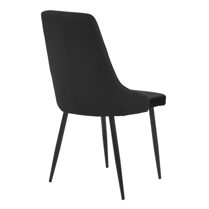Karrige Azori pakoworld kadife e zezë-këmbë metalike e zezë 49x55x85cm