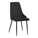 Karrige Azori pakoworld kadife e zezë-këmbë metalike e zezë 49x55x85cm