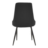 Karrige Azori pakoworld kadife e zezë-këmbë metalike e zezë 49x55x85cm