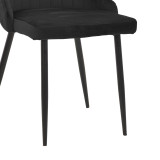 Karrige Azori pakoworld kadife e zezë-këmbë metalike e zezë 49x55x85cm