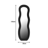 Pasqyrë Glinde Inart kadife në ngjyrë të zezë 90x3.5x150cm