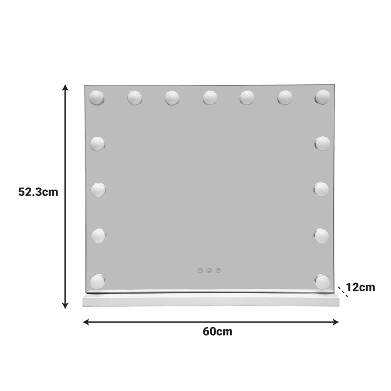 Pasqyrë Led Hollywood pakoworld hekur i bardhë 60x12x52.3cm