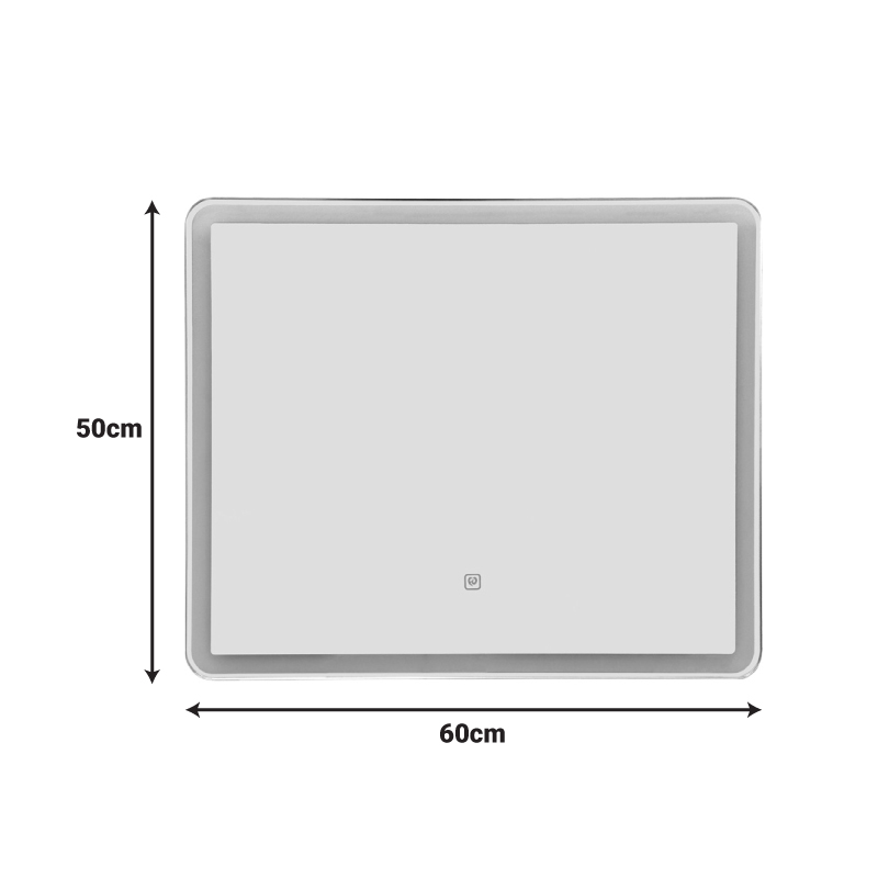 Pasqyrë LED Quadrou pakoworld pp-alumin 60x3x50cm