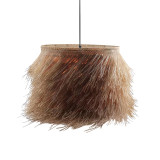 Ndriçues tavani Hairy Inart E27 rattan në ngjyrë natyrale D70χ40cm