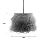 Ndriçues tavani Hairy Inart E27 rattan në ngjyrë natyrale D70χ40cm