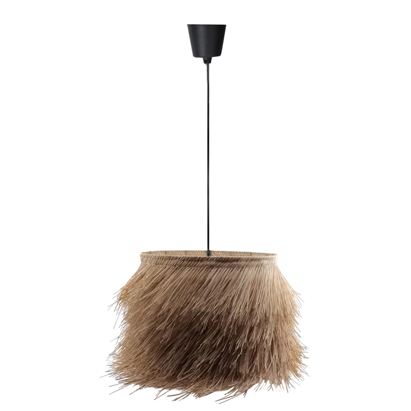 Ndriçues tavani Hairy Inart E27 rattan në ngjyrë natyrale D70χ40cm