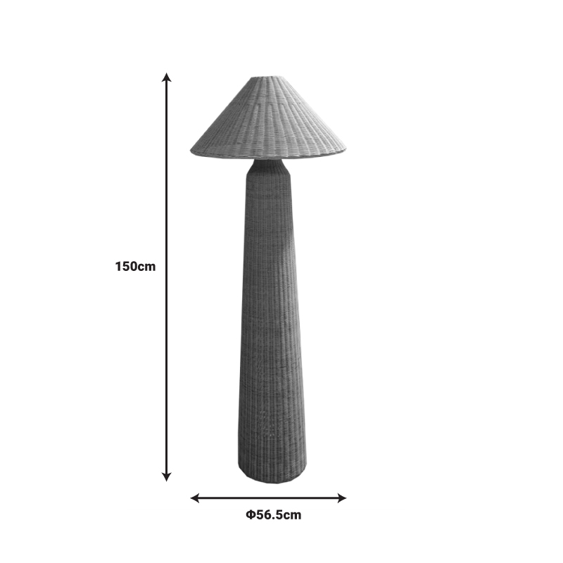 Llamba dyshemeje Mesulus Inart E27 rattan natyral D56.5x150cm