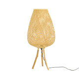 Llambë dyshemeje Vazel Inart E27 bambu në ngjyrë natyrale D38χ83.5cm