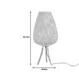 Llambë dyshemeje Vazel Inart E27 bambu në ngjyrë natyrale D38χ83.5cm