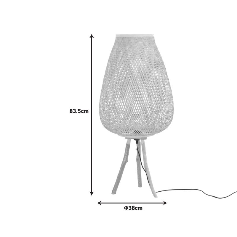 Llambë dyshemeje Vazel Inart E27 bambu në ngjyrë natyrale D38χ83.5cm