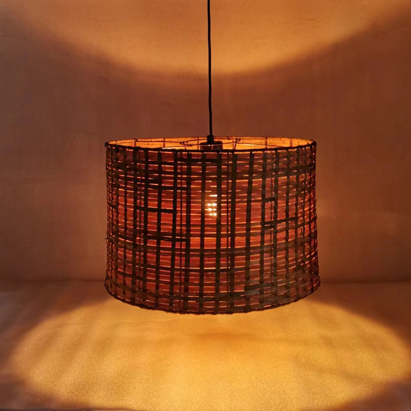 Llamba tavani Siwel Inart E27 bambu në ngjyrë kafe D40χ27cm