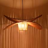 Ndriçues tavani Flibo Inart E27 bambu në ngjyrë natyrale D70χ26cm