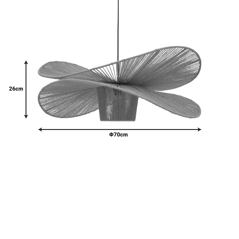 Ndriçues tavani Flibo Inart E27 bambu në ngjyrë natyrale D70χ26cm