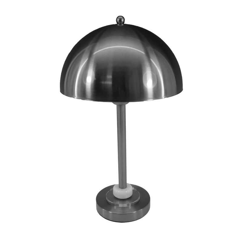 Llambë tavoline Lustrous Inart E27 metal argjendi D25x42cm