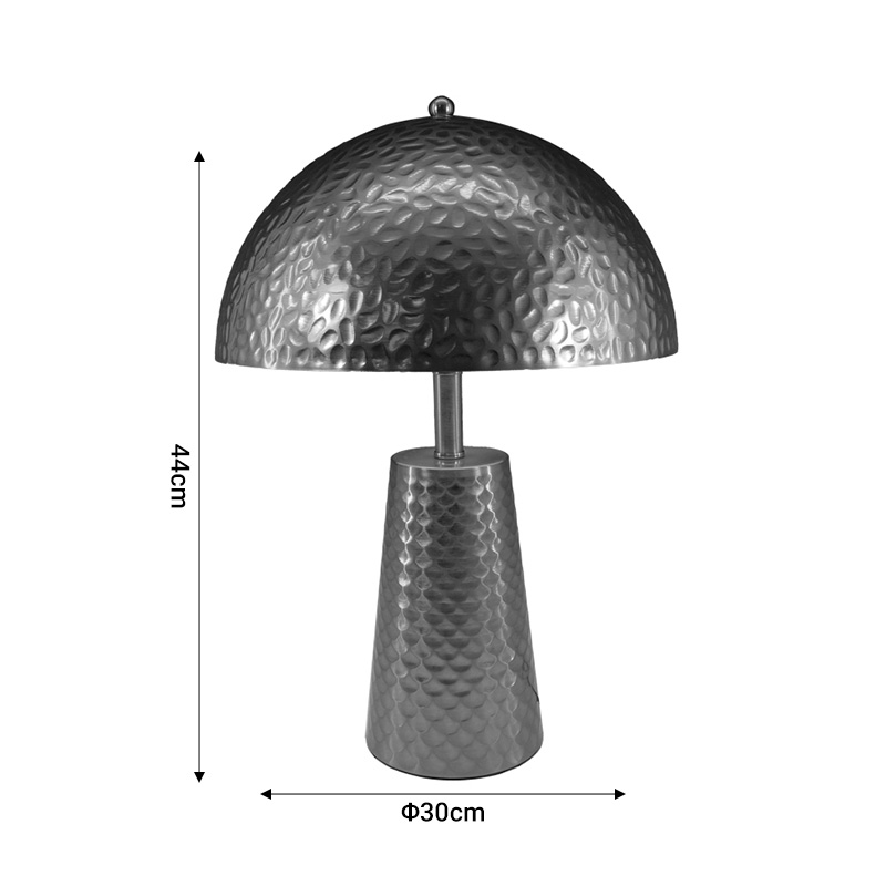 Llamba tavoline Ambient Inart E27 metal argjendi D30x44cm